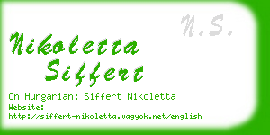 nikoletta siffert business card